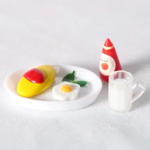 Doll House Mini Tomato Bread Milk Miniature Food Play Model Shooting Props Setting Dollhouse Accessories