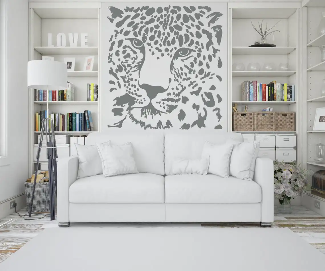 

Виниловые наклейки, наклейки на стену в виде гепарда, искусство на стену в ретро стиле, наклейки на стену с дикими животными, домашнее модное украшение