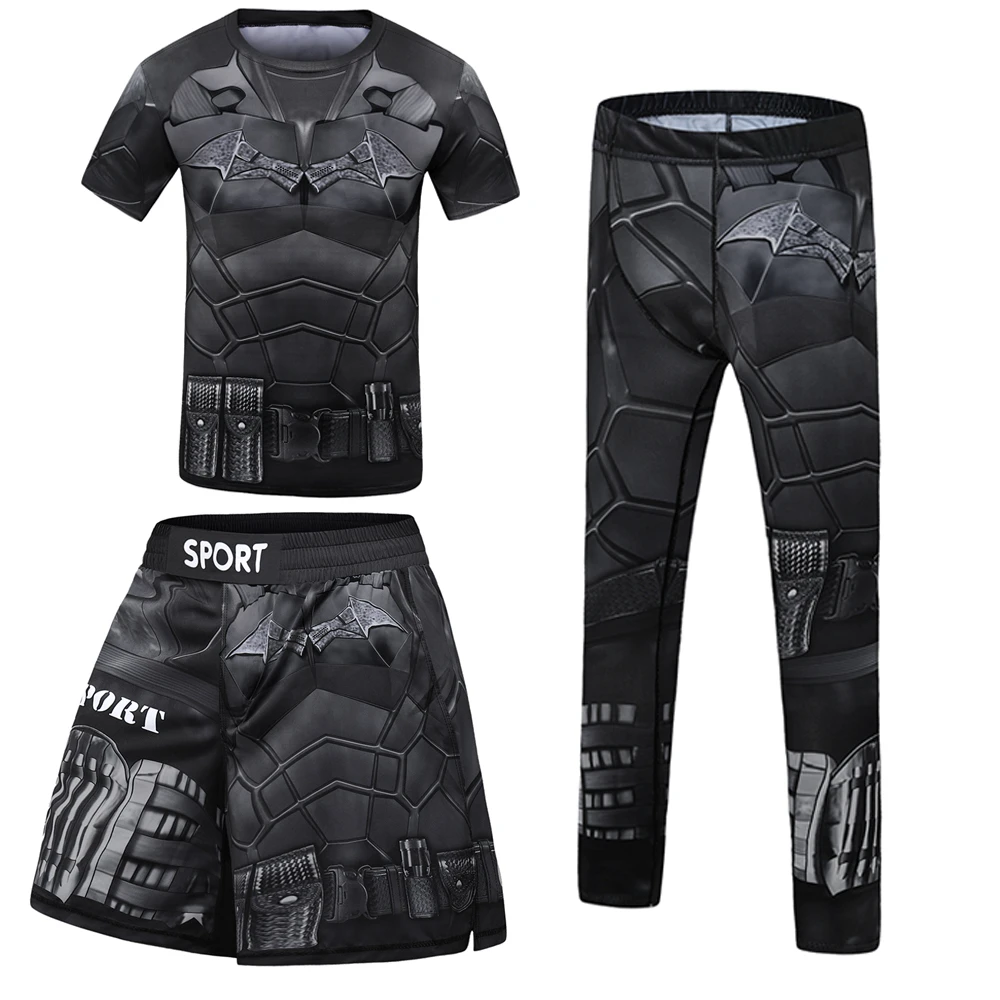 Kids Jiu Jitsu Rashguard Tshirt+pant Mma Boxing Jerseys Sets Boy