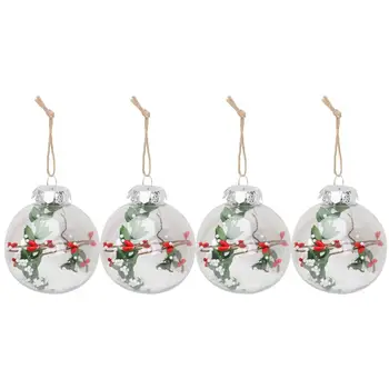 

4Pcs Christmas Tree Balls Clear Ball Decors Christmas Hanging Ornaments (Type 4)