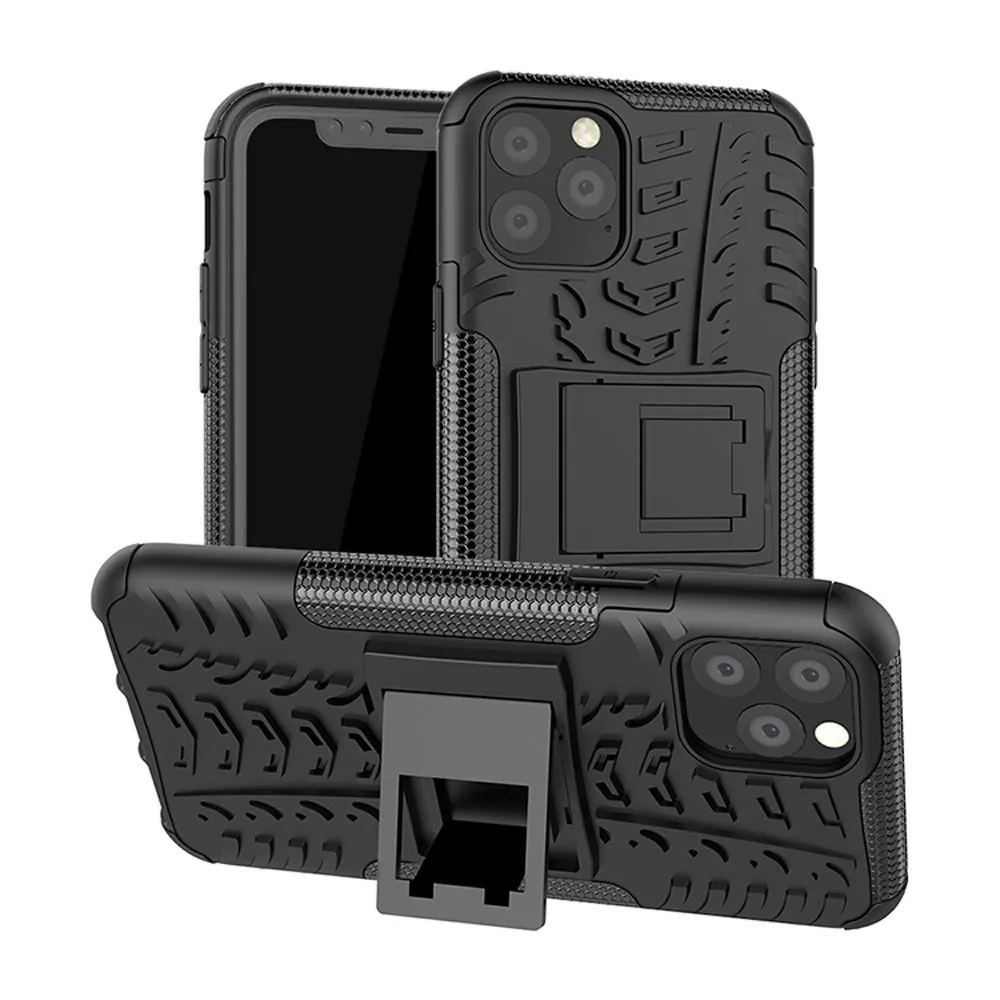 For Iphone 11 PRO MAX  scratch-resistant Shockproof Phone Case Luxury Hard Matte Cover with kick stand  High Quality Phone Case