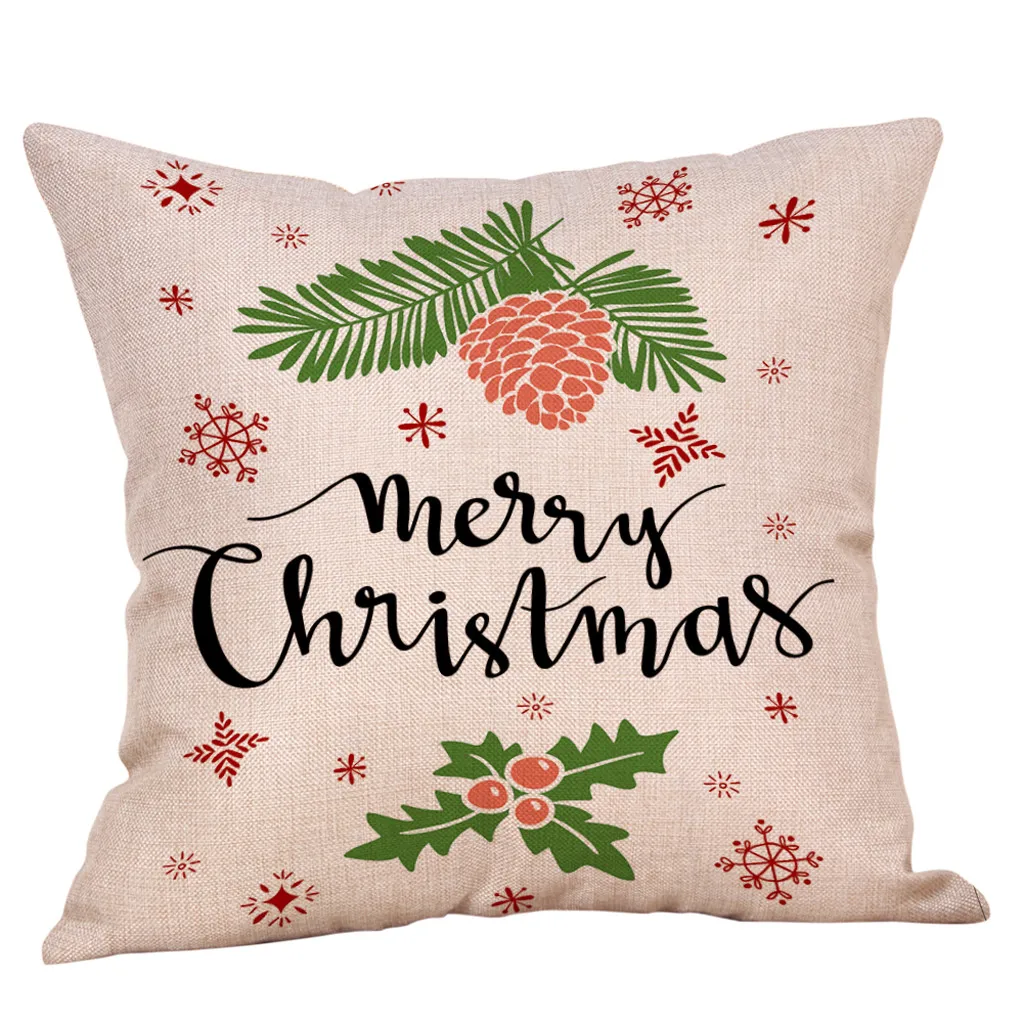 Merry Christmas наволочки для подушек из хлопка и льна, наволочки для диванов, домашний декор, веселое Рождество, Год, украшения - Цвет: G