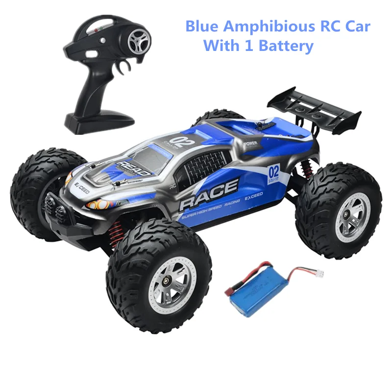 1:12 RC Дрифт гоночный высокоскоростной амфибия RC автомобиль 4WD высокопроизводительный Багги IP4 водонепроницаемый максимальная скорость 40 км/ч большая шина RC автомобиль - Цвет: Blue car 1 battery