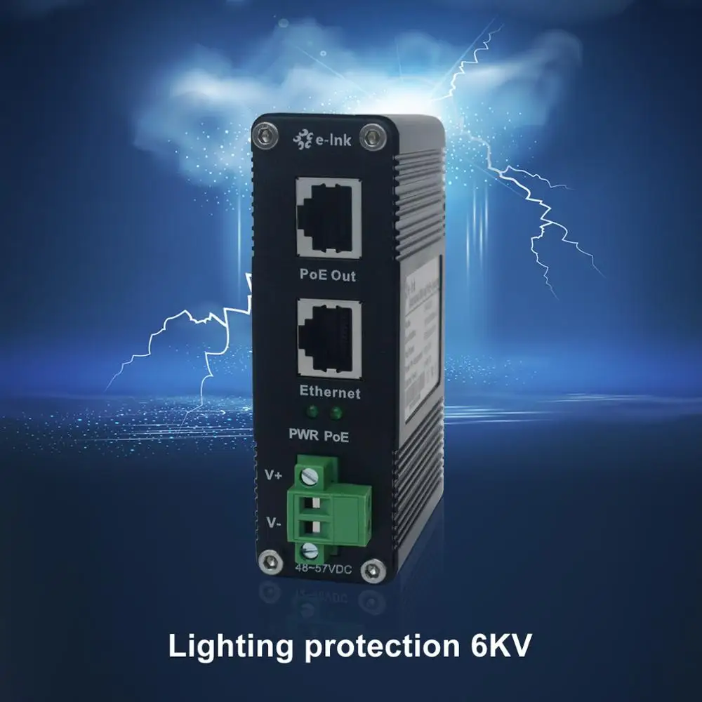10/100/1000Mbps Industrial POE++ Adapter Din Rail