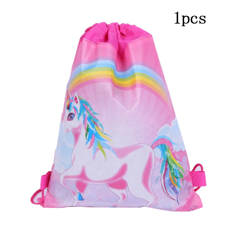 draw bag4 X 1pcs 12 шт./упак. подарок с unicorn; сумочки карамельных цветов; мешок Еда пищевой упаковки мешок маслонепроницаемый упаковывая бумажный мешок Единорог тематическая вечеринка на день рождения Декор - Цвет: draw bag4 X 1pcs