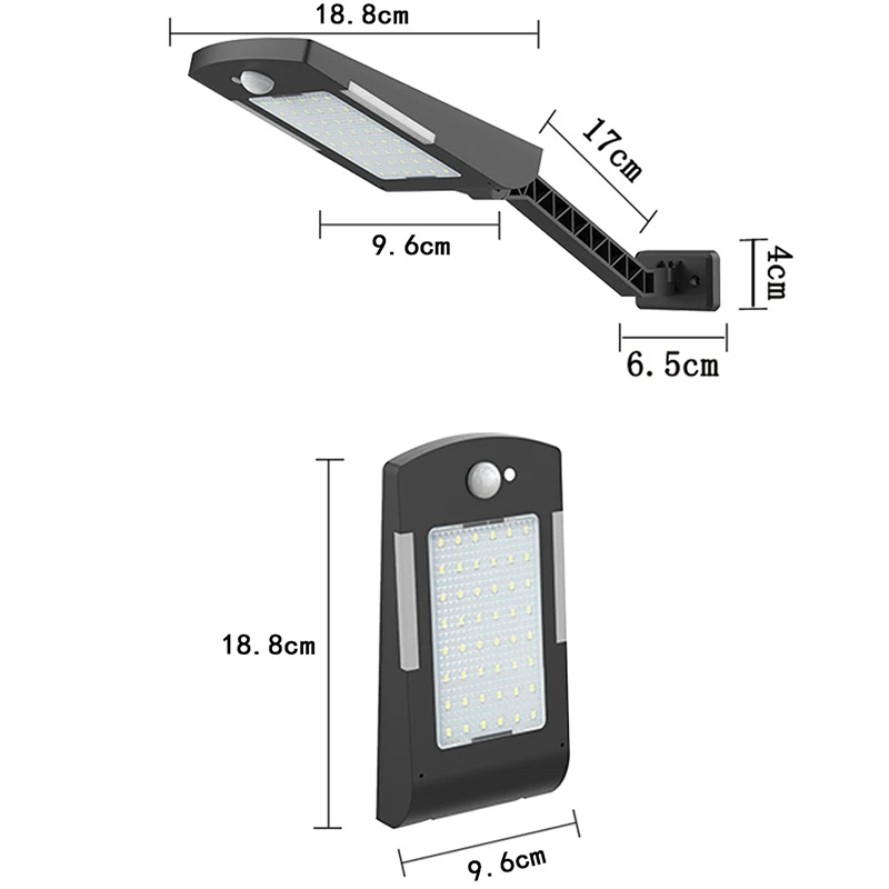 

Solar Lights Outdoor, 48 Led Lamp, Waterproof Solar Flood Light, Security Motion Sensor Light Outdoor Luces Solares for Deck, Fe