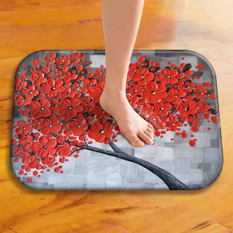 Coral Red Flannel Non-slip Mat Can Diy Custom Made Picture LOGO Home Kitchen Bathroom Carpet Decoration Clean Doormat E0613 | Дом и сад