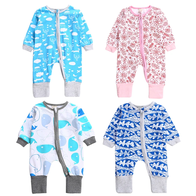 

1Pc Baby Boy Girl Autumn And Spring Bodysuit Long Sleeve Baby Solid Print Romper Cute causal Cotton outfits New