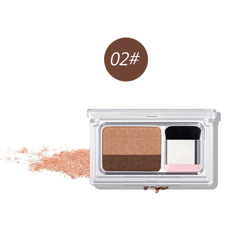 Beauty Glazed Double Color Lazy Eye Shadow Palette Shimmering Glitter Powder Pallete Eye The Shadows Pigment Cosmetic Brush 30S - Цвет: 2