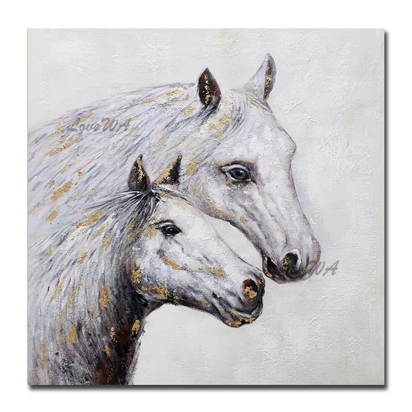 Абстрактная картина маслом с головой лошади Настенная ручная роспись животное