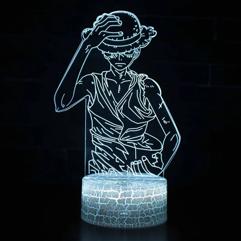 MY-241 Novelty Lighting One Piece Anime 3D illusion LED Lamp Luffy Zoro Model Night LightsKids Room Decoration Creative Christmas Gifts - Color: MY-241