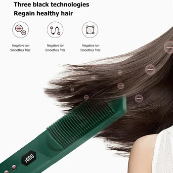 

2 in 1 Anion Curler Hair Straightener Electric Anti-scald Irons Hair Comb Multifunctional Hair Straightener Hair Styling Tools