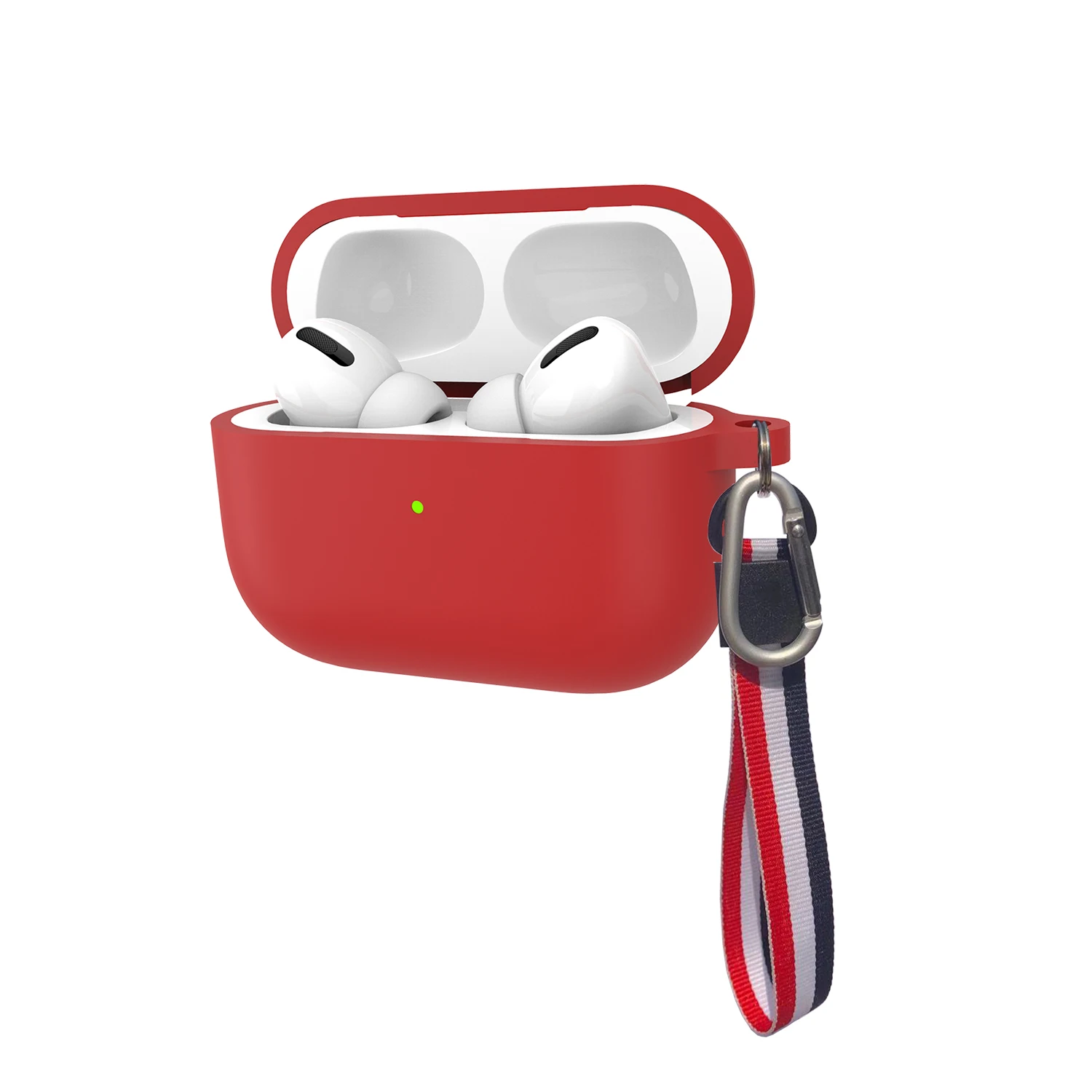Красный Для Apple AirPods Pro 3 Чехол, WEOFR силиконовый защитный чехол с подставкой и безопасная для кожи ткань совместим с Apple Airpods 3 - Цвет: Красный