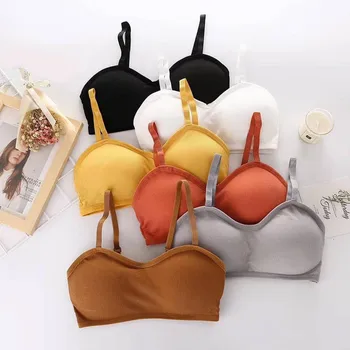 

Women's Bra Without Wire Smooth Bra Material Underwear Bra Push Up Elastic Sexy with Bus