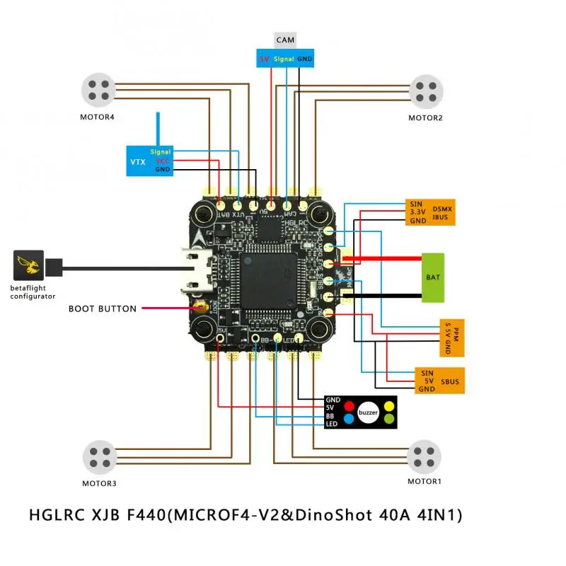 

Hot Micro F4 DinoShot Flight Control Board With 40A 35S BLHELI32 4 in 1 ESC For FPV Racing Drone Flight Controller RC Accessorie