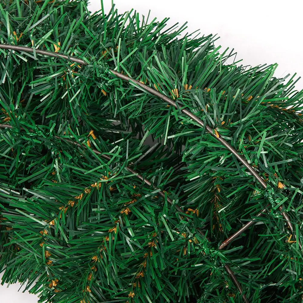 40cm Handmade DIY Christmas Wreath Encryption Green Plastic Simulation PVC Pendant Custom Christmas Decorations