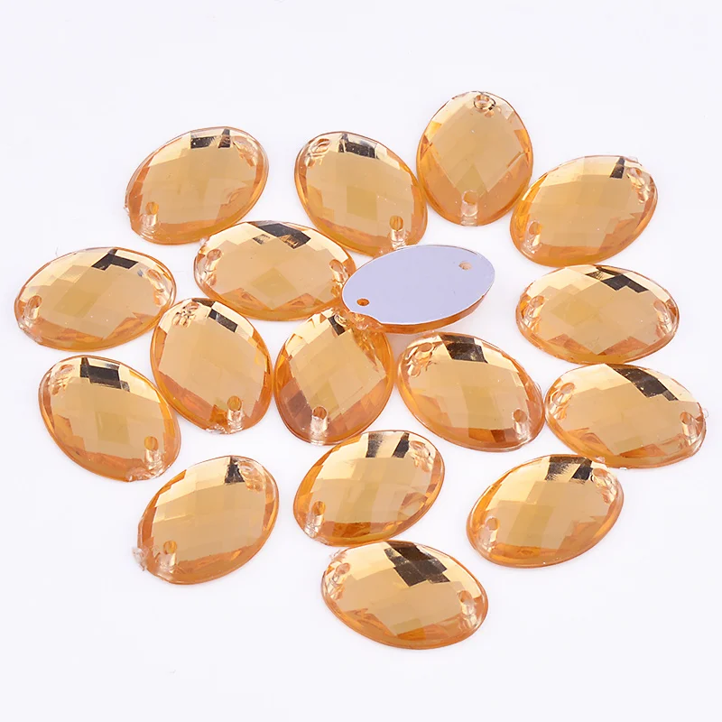 Light Peach JUNAO 18*25 мм шитье прозрачный белый цвет овальные Стразы с плоской задней стороной акриловые стразы аппликации Пришивные кристаллы Камни для одежды - Цвет: Light Peach