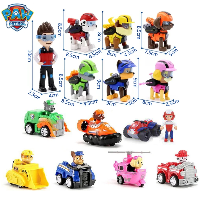 Figuras de acción de la Canina para niños, Set de juguetes de cumpleaños para cachorros, coches de Patrulla Canina, modelo Chase Everest| | - AliExpress