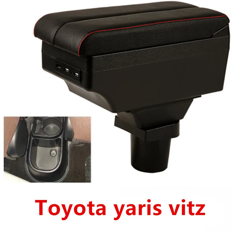 

For Toyota yaris Armrest box For Toyota vitz Armrest box Centre Console Storage Box with USB interface decoration accesso