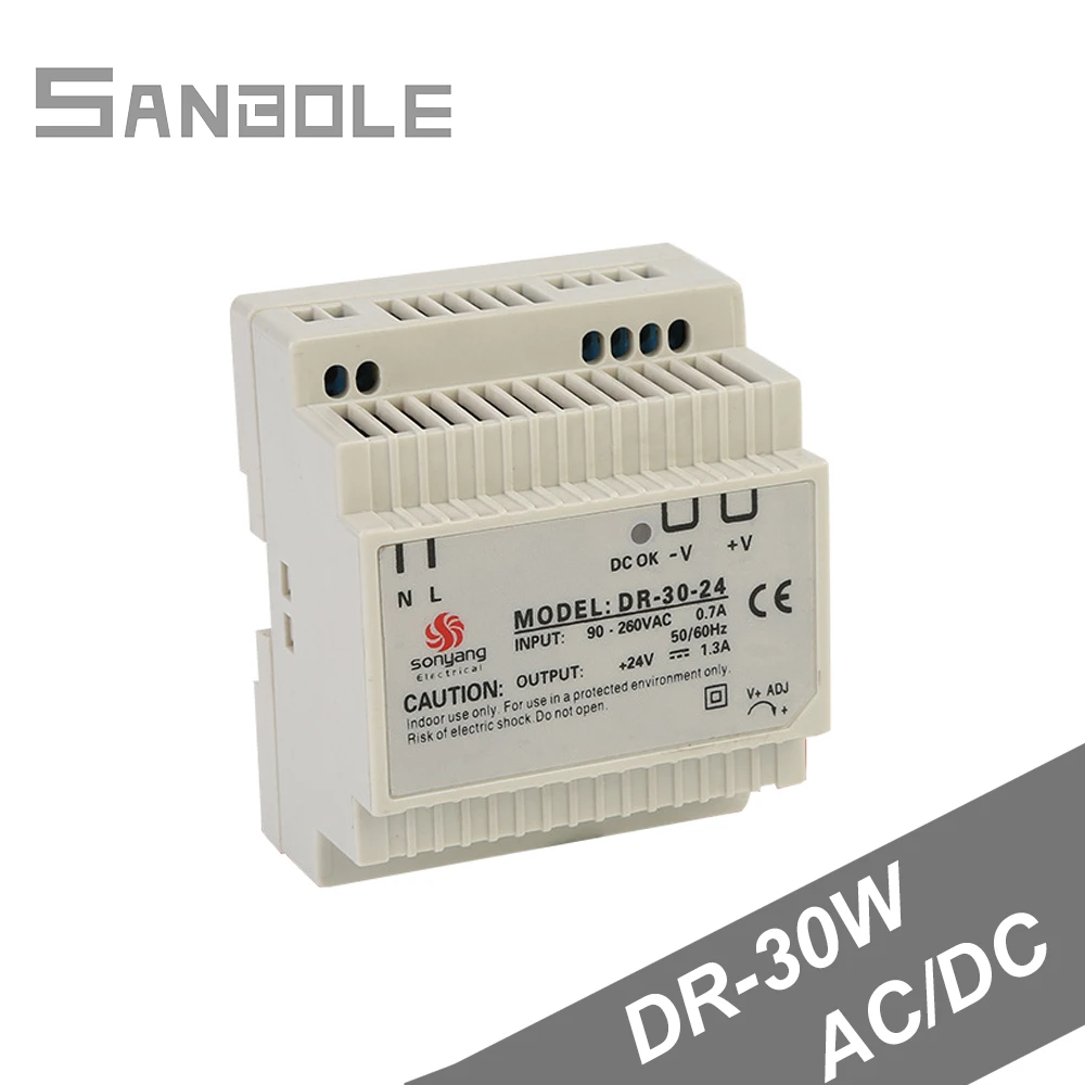 Рейка крепление DIN переключатель питания DR-30W 24 в 12 В импульсный Электрический Промышленный контроль Пряжка AC к DC