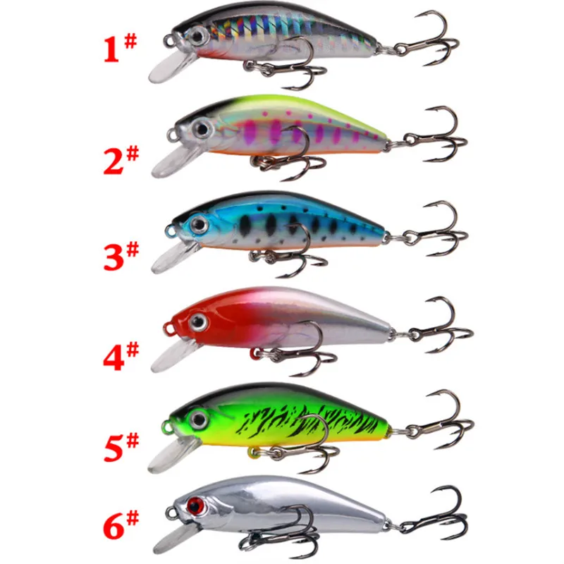 

Artificial Minnow 6Colors 5.5CM/6.7G Trembling Sinking Plastic Hard Bait With Sharp Treble Hook Bionic Bait Sea Fishing Lures