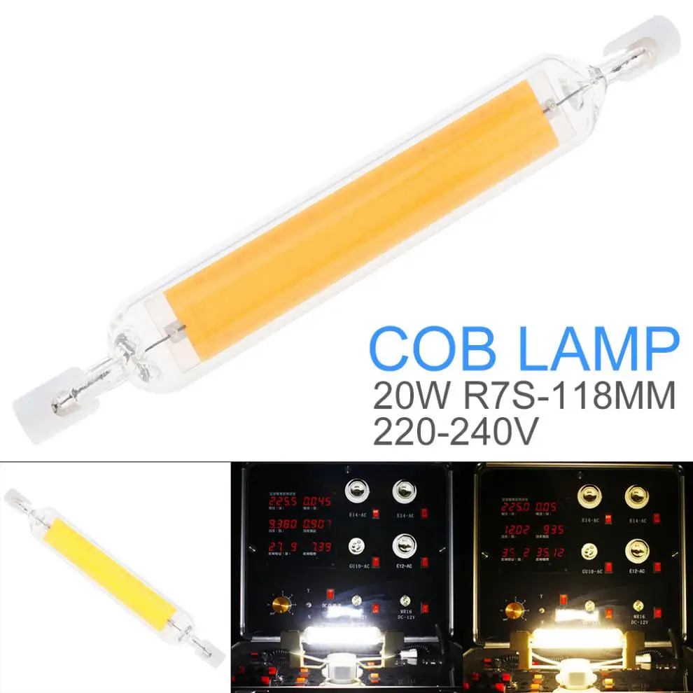 

1x Dimmable COB R7S LED Lamp 20w 118mm LED R7S Light Bulb AC 220-240V Replace Halogen Light spot light hot sale