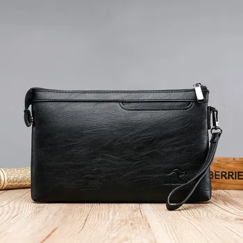 

2021 Men's Business Clutch Soft Leather Leather Large Capacity Wallet Casual Envelope Bag