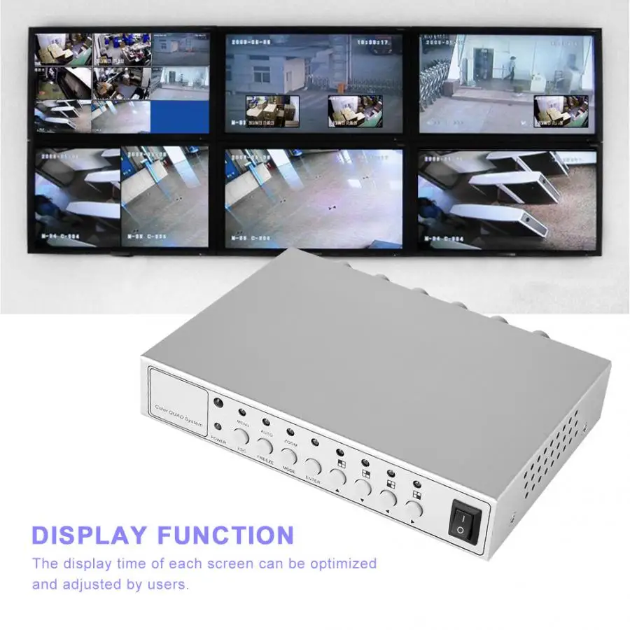 Transmission Cables Mini 4 Channels Video Screen Splitter 4 In 2 Out 12V 180mA Portable Adapter bnc connector