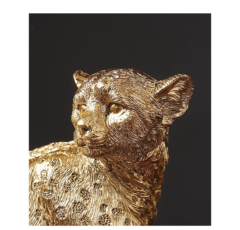 Retro Cheetah Statue Animal Figurine Panther Leopard Sculpture Home Office Table Desktop Decor Ornaments Gifts • Colma.do™ • 2023 •