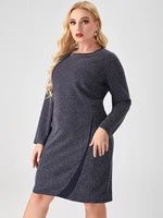 Fall Plus Size woclothing Long sleeve dress fashion ladies elegant dress 4XL 5XL 6XL