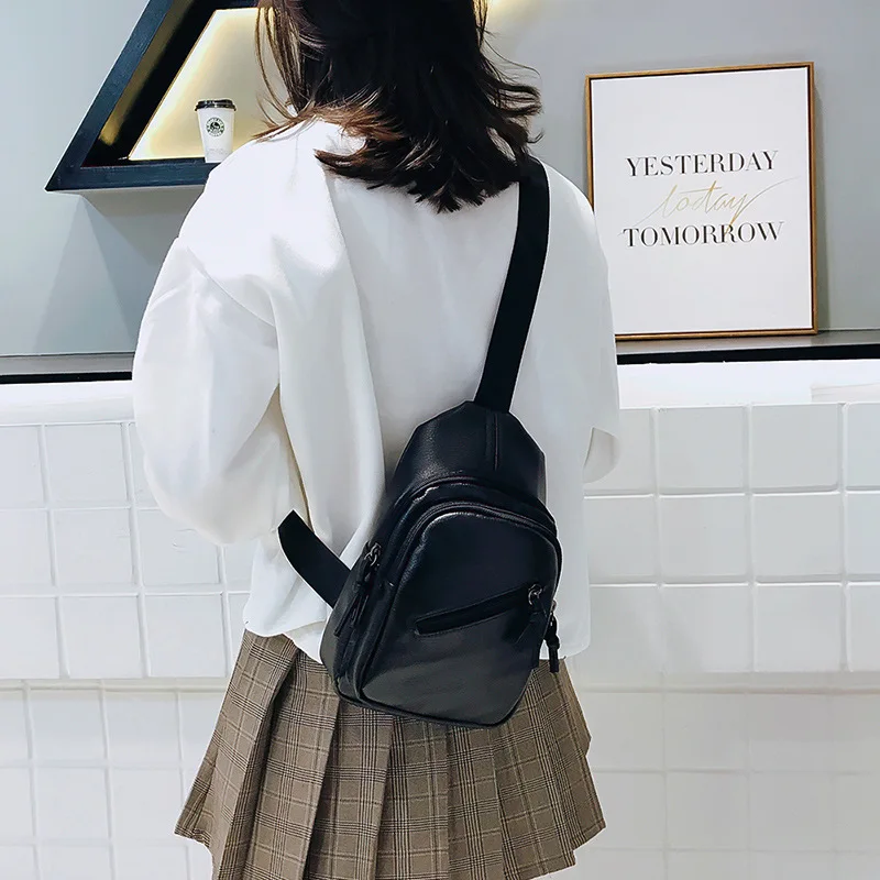 Special Offer New Style Korean-style Casual Travel PU Leather Shoulder Cross-body Backpack Fashion Men Shoulder Chest Pack