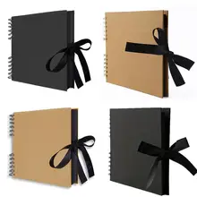 80 страниц фотоальбомы скрапбук поделки альбом Скрапбукинг катушка Тип лук ленты стопорное кольцо флип альбом юбилей подарки тетрадь