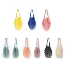 Горячая Распродажа, Сетчатая Сумка для шопинга, складная сумка через плечо с ручкой, многоразовая сумка с фруктами, сумка для покупок, Хлопковая Сумка-тоут, тканая Сетчатая Сумка