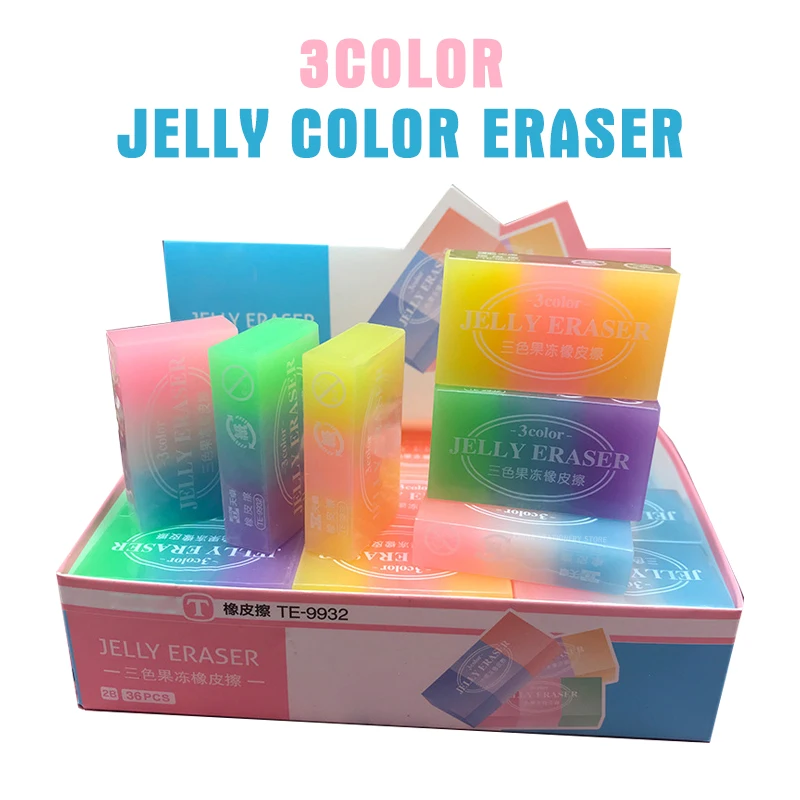 

1pcs Jelly Color Eraser Drawing Test Eraser Correction Pencil Eraser Students Learn Stationery School Office Supplies