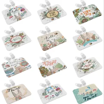 

Cartoon cat hello pattern door mat anti-slip mat Soft Flannel Tapete Living Room Outdoor Door Bedroom restaurant Mat