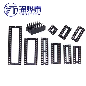 

YYT 10PCS IC socket integrated block straight plug DIP microcontroller chip round hole base 8P 14 16 20 24 28 32 40P Pin