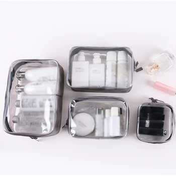 

Waterproof Transparent Travel Cosmetics Bag PVC Clear Makeup Bags Beauty Make Up Organizer Storage Box Bath Toiletry Washing Bag