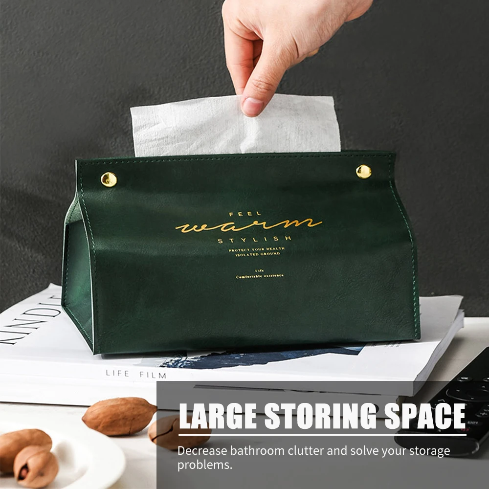 

Pu Leather Tissue Box Paper Towel Dispenser Bathroom Paper Towel Holder Toilet Tissue Dispenser