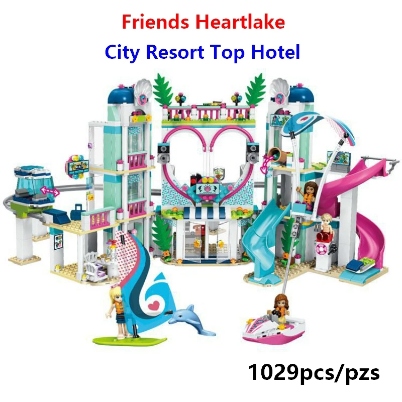 Goedkoop 01068 Legoinglys Vrienden Heartlake Stad Resort 41347 Top Hotel Bouwstenen Kit Voor Kids Fun Speelgoed Voor Meisjes Kerst