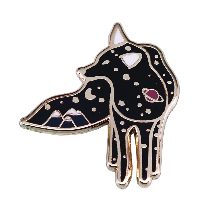Wolf Adventure Badge Space Universe Astronomia Lovers Collection