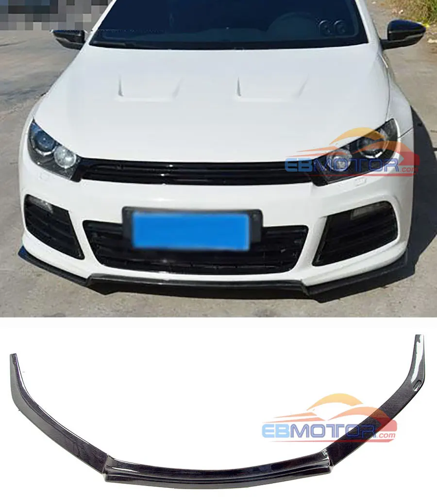 Real carbon fiber front lip spoiler for VW Scirocco R bumper 2009-2014  V057