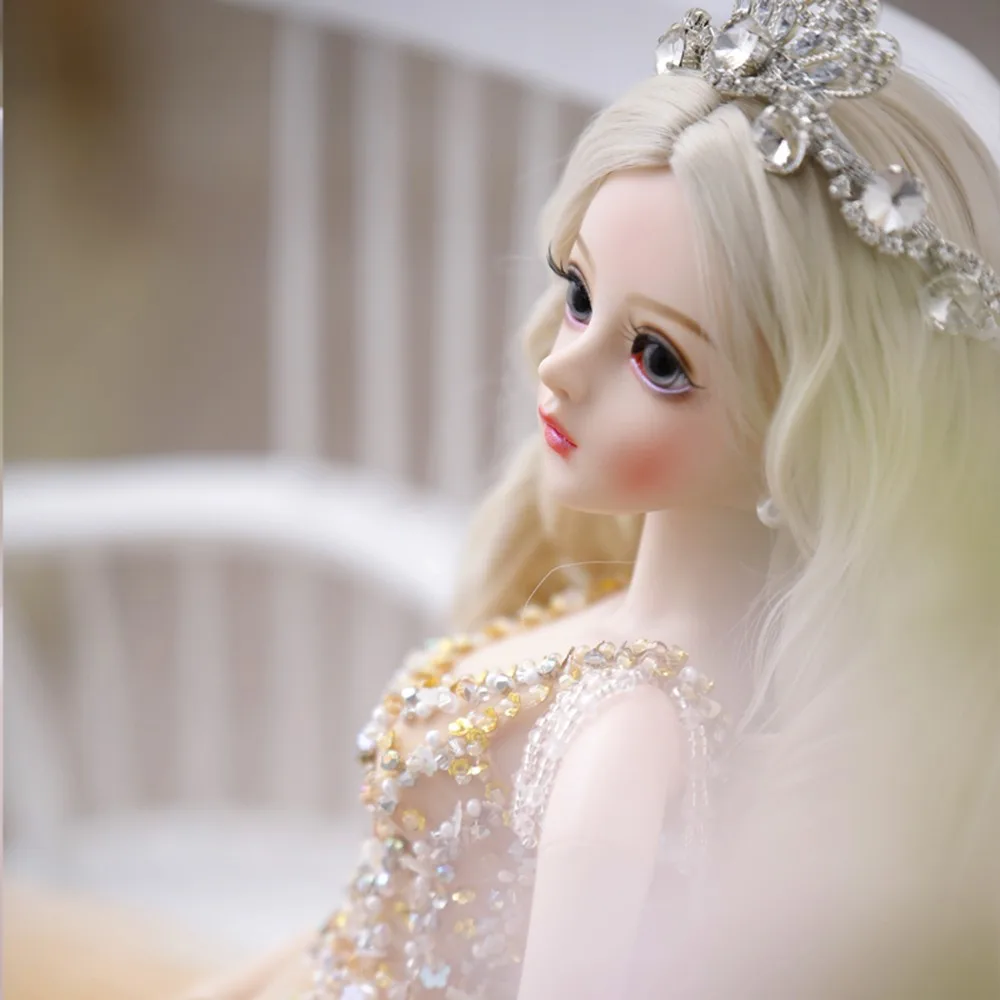 BJD кукла 1/3 кукла шар соединенный тело с головным убором, серьги, платье цвета шампанского, обувь 60 см Высота девушки модная игрушка для детей