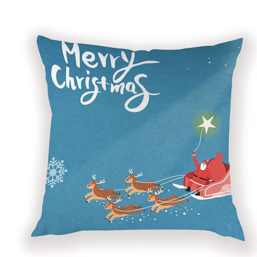 Christmas Decorations Cushion Cover Cartoon Santa Claus Cushion Decorative Bed Reindeer Case on The Pillow Merry Pillow Covers - Цвет: L1808-13