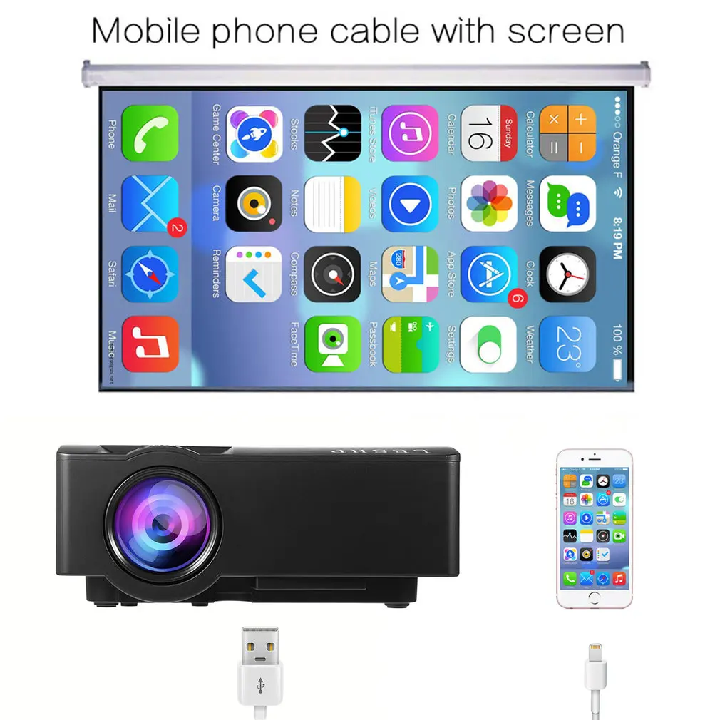 LESHP Mini Portable LED Projector 408P HD Home Cinema Theater Beamer Projector Multimedia WIFI Projector for Home Use LESHP Mini Portable LED Projector 408P HD Home Cinema Theater Beamer Projector Multimedia WIFI Projector for Home Use
