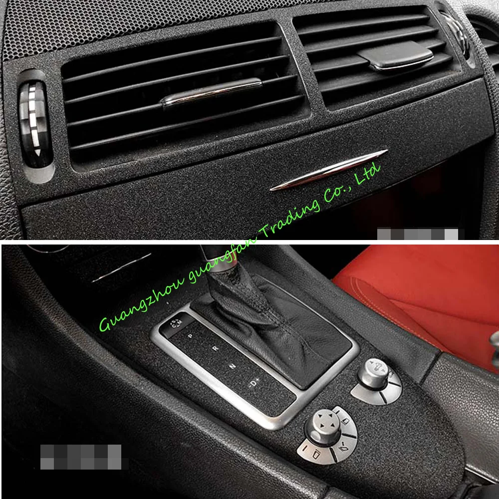 Manija de puerta de Panel de Control Central Interior para Mercedes SLK R170/171 2004-10, pegatinas de fibra de carbono, calcomanías, accesorios de estilo de coche