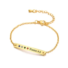 Индивидуальные браслеты из нержавеющей стали с гравировкой имени даты, регулируемые браслеты, ювелирные изделия для женщин, подарки на каждый день