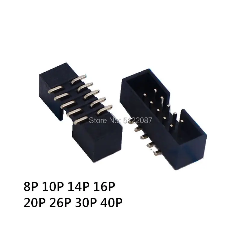 

10pcs SMT 2.54MM pitch MALE SOCKET straight idc box headers PCB CONNECTOR DOUBLE ROW SMD 8P 10P 14P16P 20P 26P DC3-10P HEADER