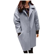 Зимнее модное тонкое женское пальто с длинными рукавами, повседневное, средней длины, тонкое пальто, женское зимнее пальто