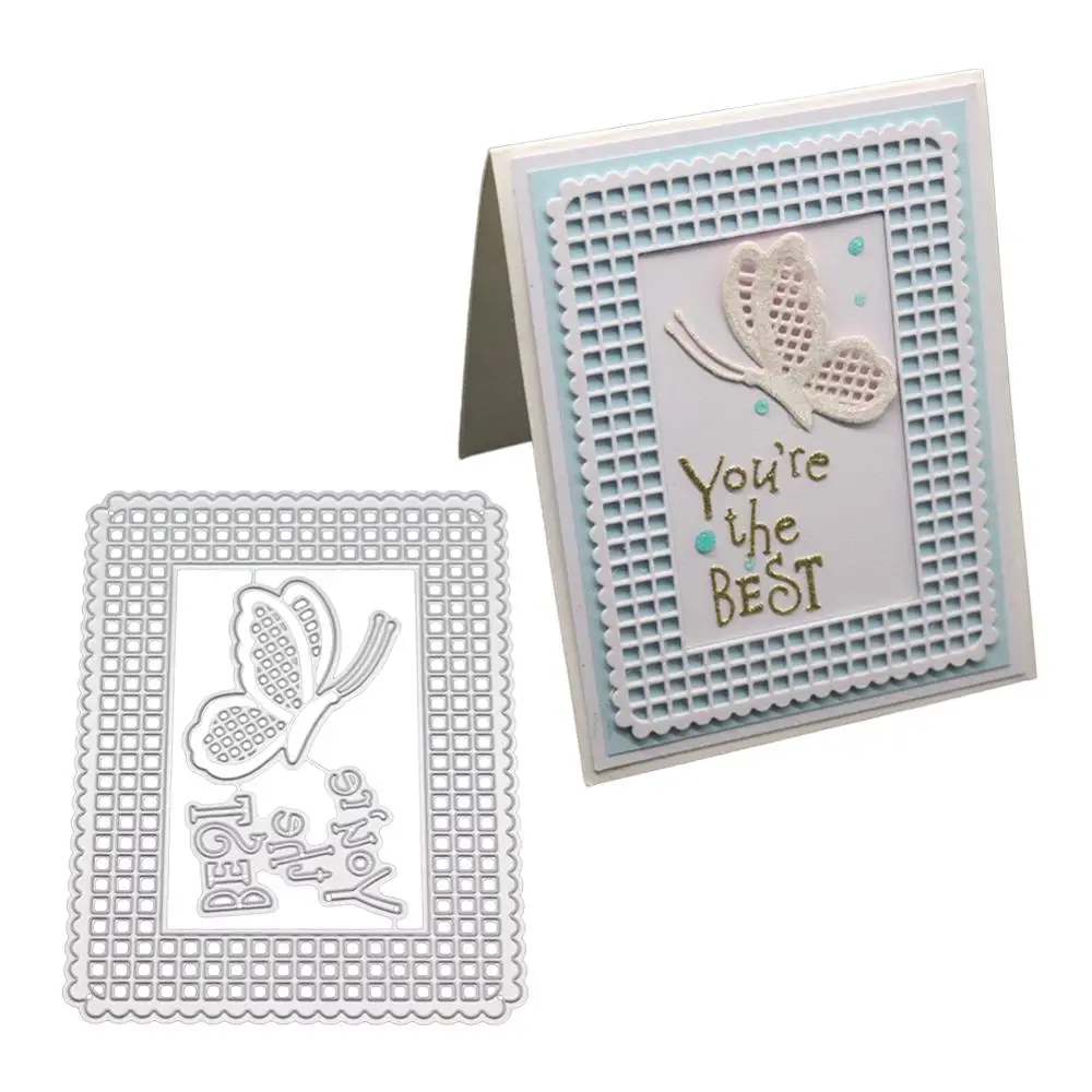 

Rectangle Lace Metal Cutting Dies Butterfly Letter Scrapbooking Album Paper DIY Card Decoration Craft Stencil Embossing Dies Cut