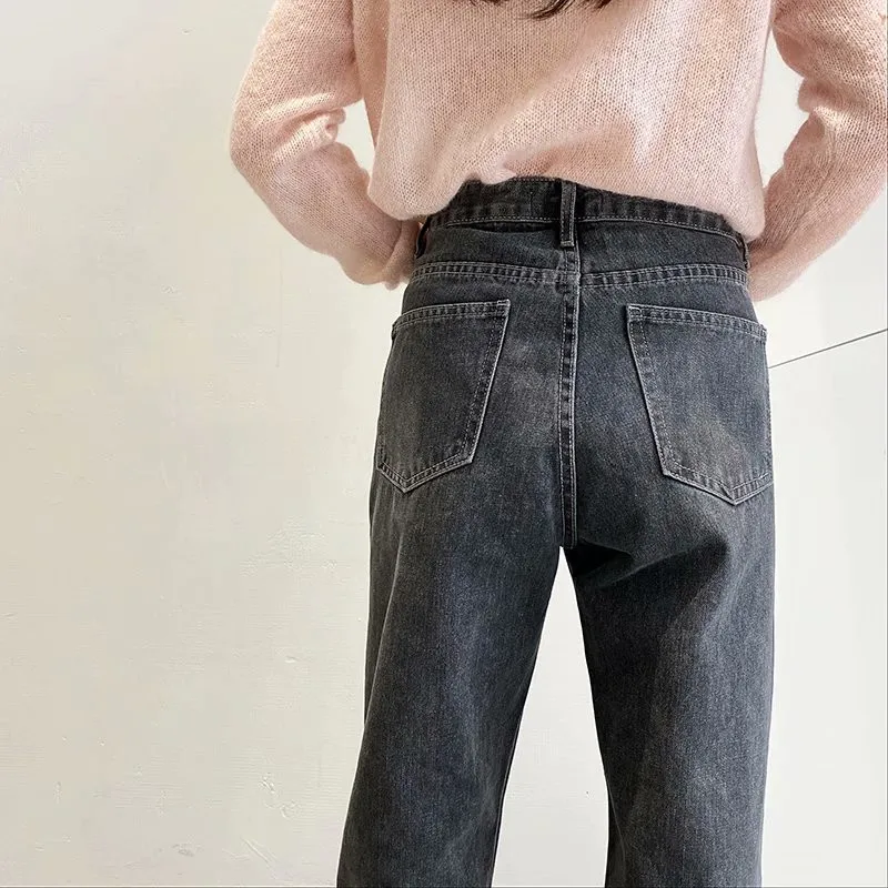 Autumn/winter new style street casual classic Harem jeans women, solid color slim high-waisted cropped jeans women ladies jeans